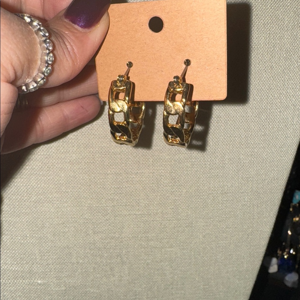 Givenchy Gold chain Hoop Earrings